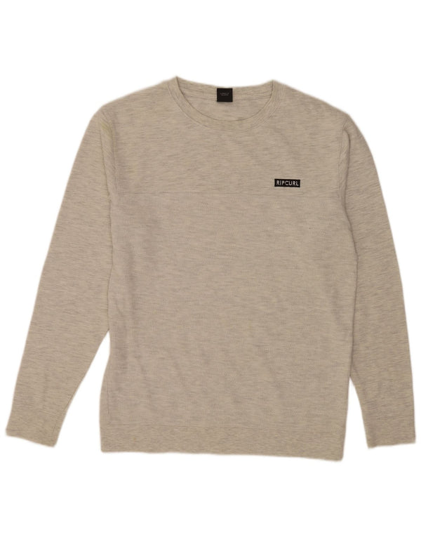 Rip Curl Herre Crew Neck Jumper Sweater Medium Grey Flecked Bomuld