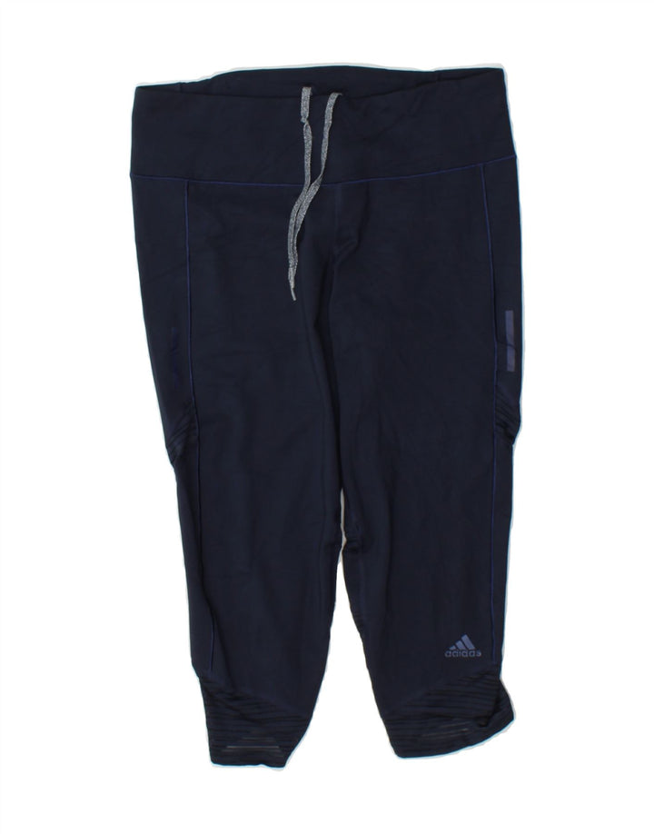 ADIDAS Womens Climacool Capri Leggings UK 8/10 Small Navy Blue Vintage Adidas and Second-Hand Adidas from Messina Hembry 