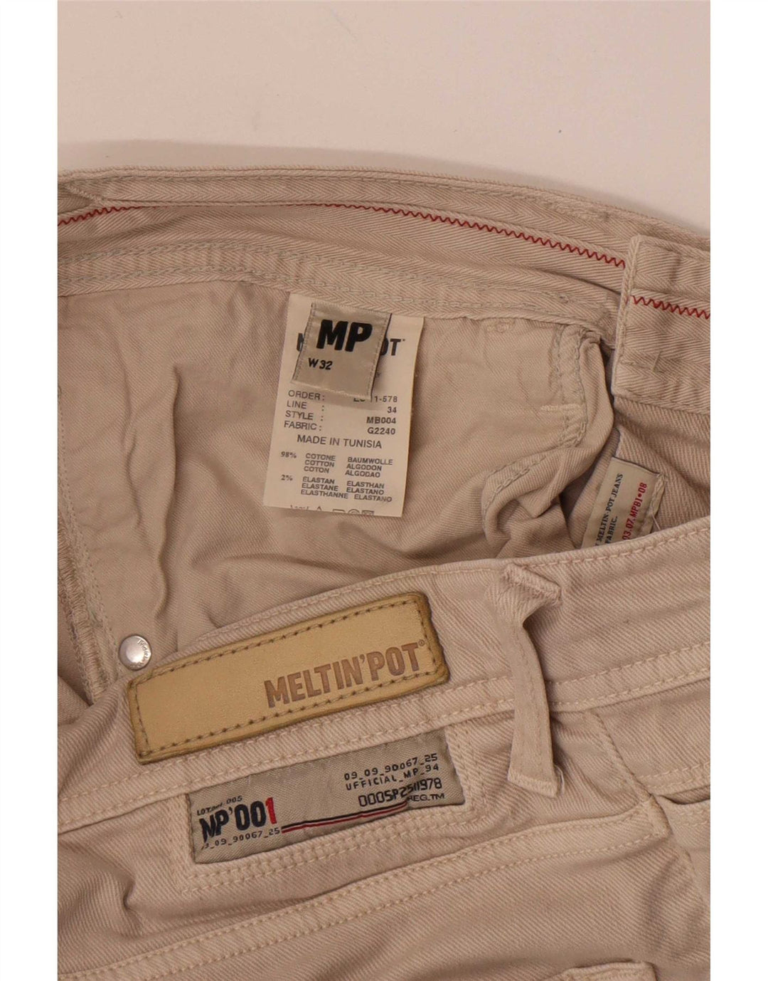 Meltin' Pot Dame Casual Shorts W32 Stor Beige Bomuld