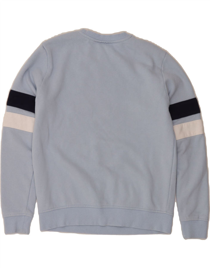 FILA Womens Graphic Sweatshirt Jumper Small Blue Colourblock Cotton Vintage Fila and Second-Hand Fila from Messina Hembry 
