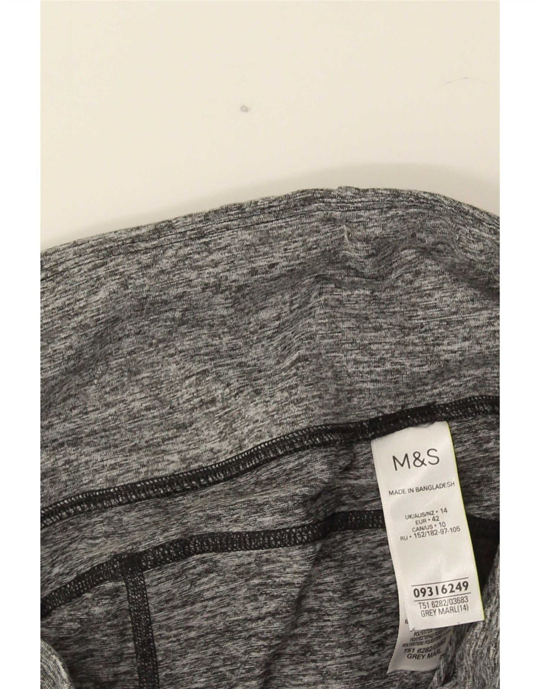 Marks & Spencer Womens Crop træningsdragt bukser UK 14 Large Grey Colourblock
