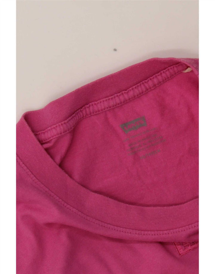 Levi's Womens Crop Oversized T-Shirt Top UK 6 XS Pink