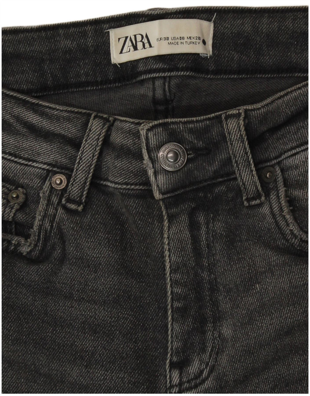 ZARA Womens Distressed Slim Jeans EU 38 Small W28 L27 Grey Cotton