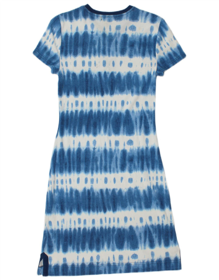 Chaps Dame T-Shirt Kjole UK 8 Small Blue Tie Dye Bomuld