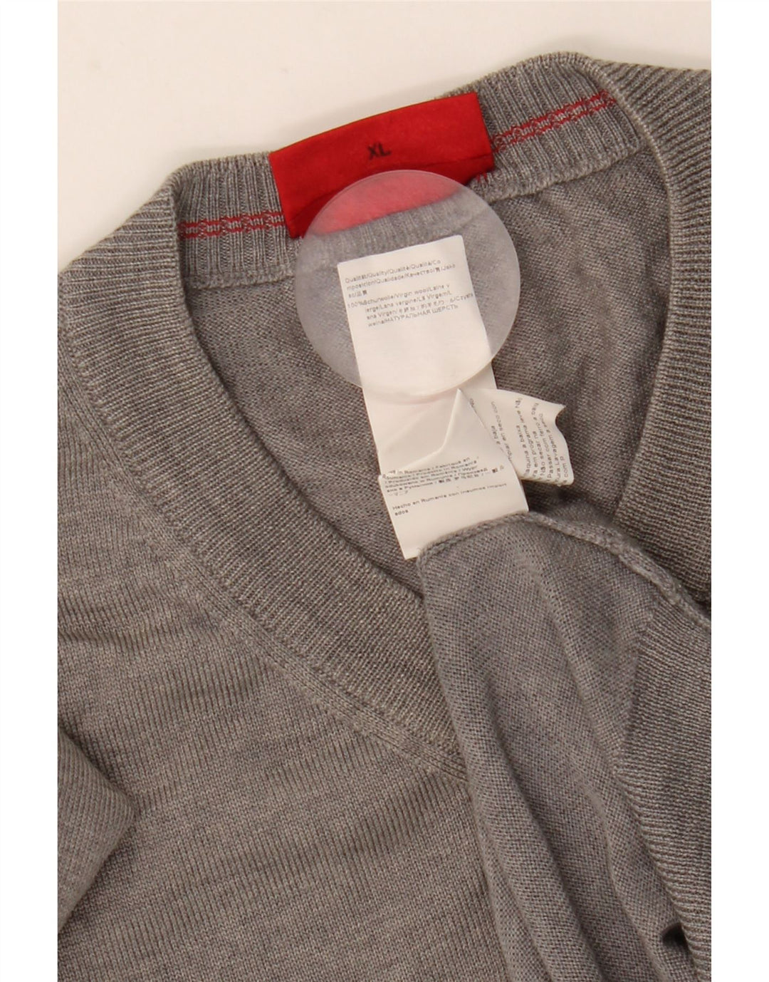 Hugo Boss Herre V-hals sweater XL Grå Uld