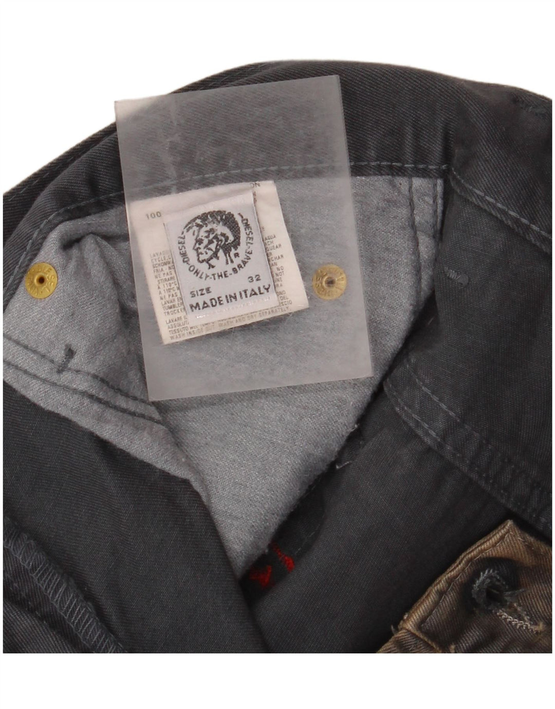 DIESEL Herre Bootcut Casual Bukser W32 L32 Beige Tie Dye Bomuld