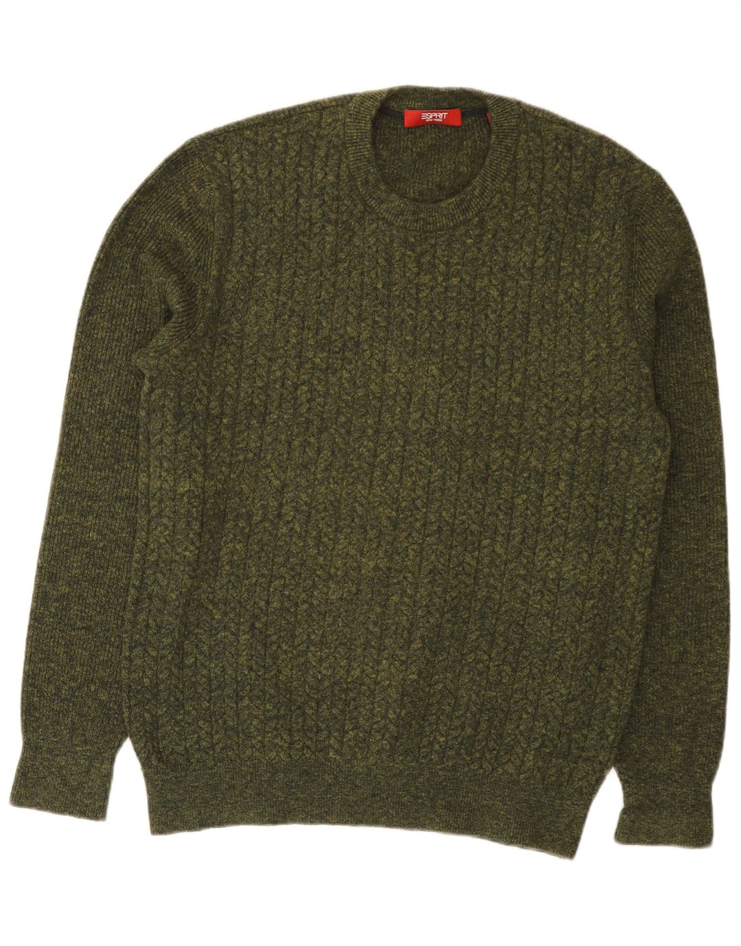 Esprit Herre trøje med rund hals, medium Khaki Bomuld