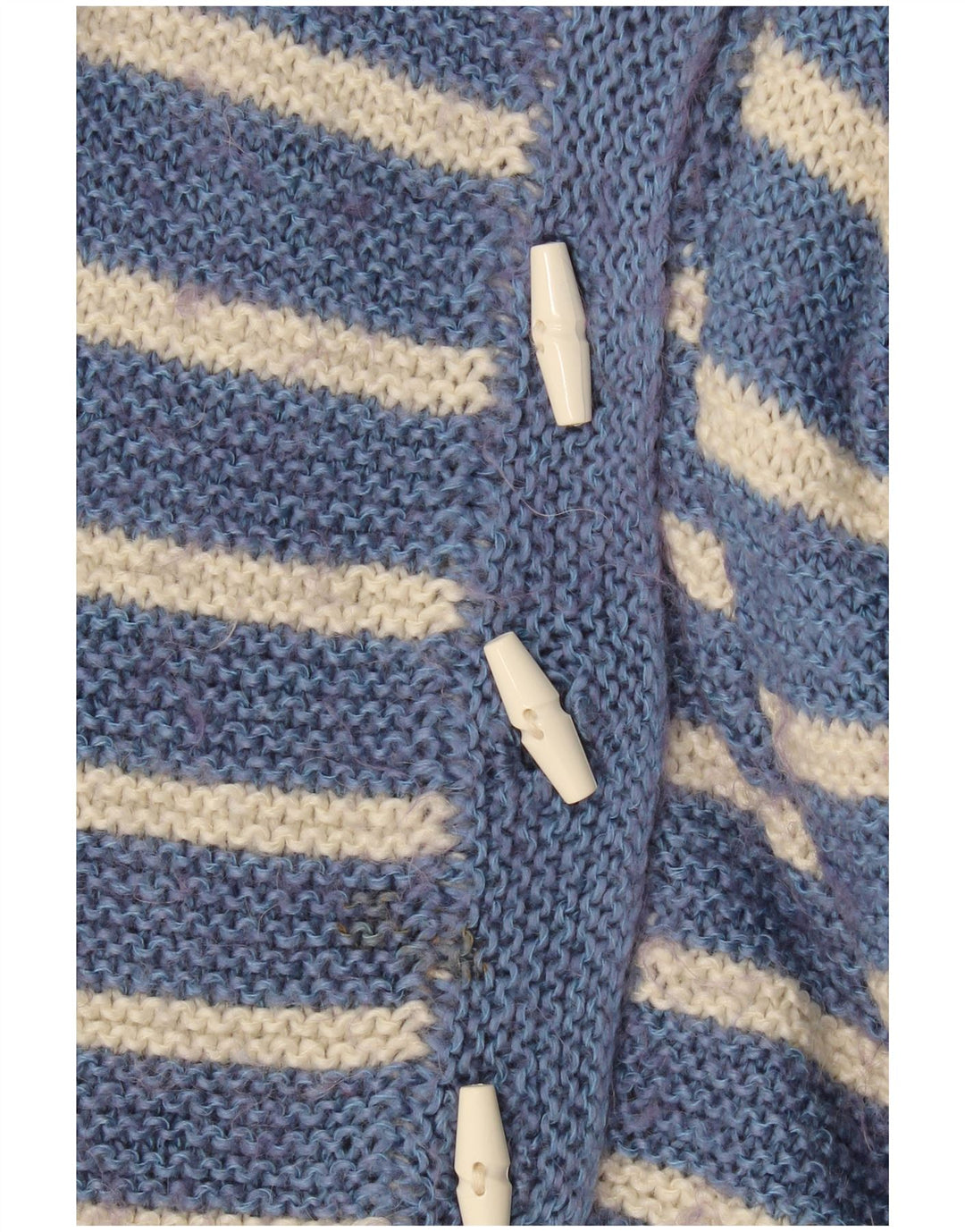 Vintage dame cardigan sweater UK 10 Lille blå stribet