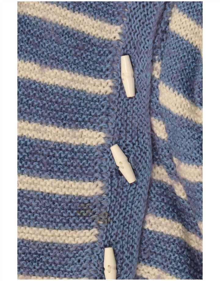 Vintage dame cardigan sweater UK 10 Lille blå stribet
