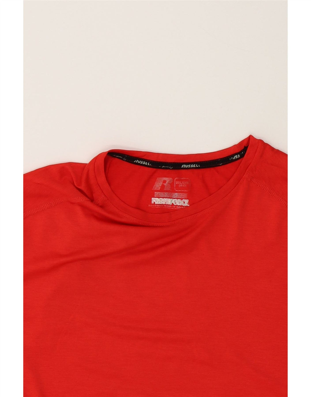 RUSSELL ATHLETIC Mens T-Shirt Top 2XL Red Polyester Vintage Russell Athletic and Second-Hand Russell Athletic from Messina Hembry 