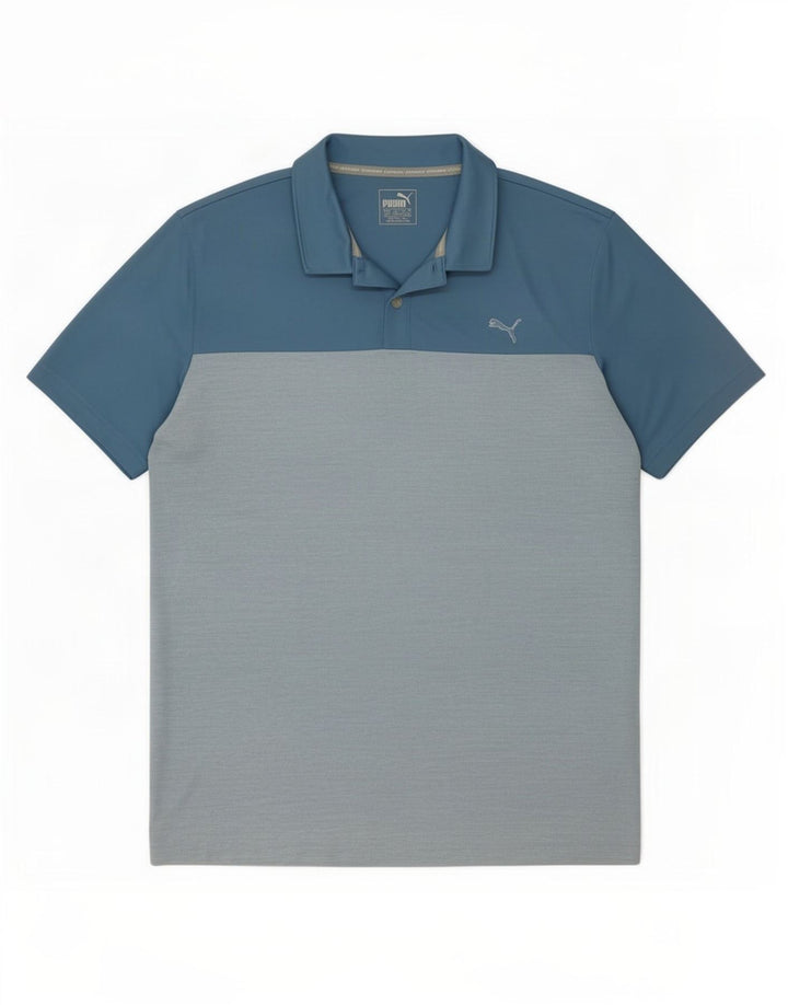 Puma Polo Shirt til mænd XL Blå Colourblock