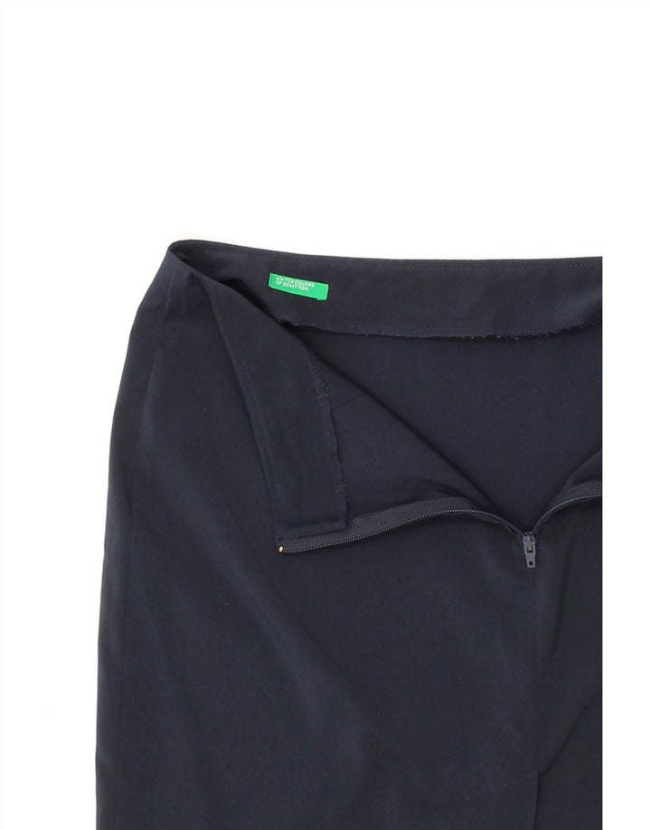 BENETTON Womens Midi Skirt W28 Medium Navy Blue Polyester Vintage Benetton and Second-Hand Benetton from Messina Hembry 