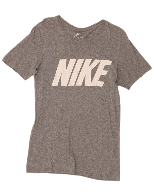 Nike Mens Athletic Cut Graphic T-Shirt Top Small Grey Cotton