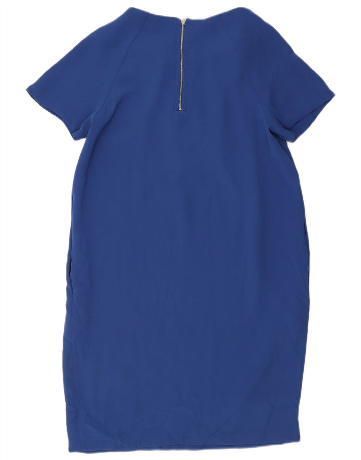 Marks & Spencer Womens Shift Dress UK 10 Small Blue Polyester