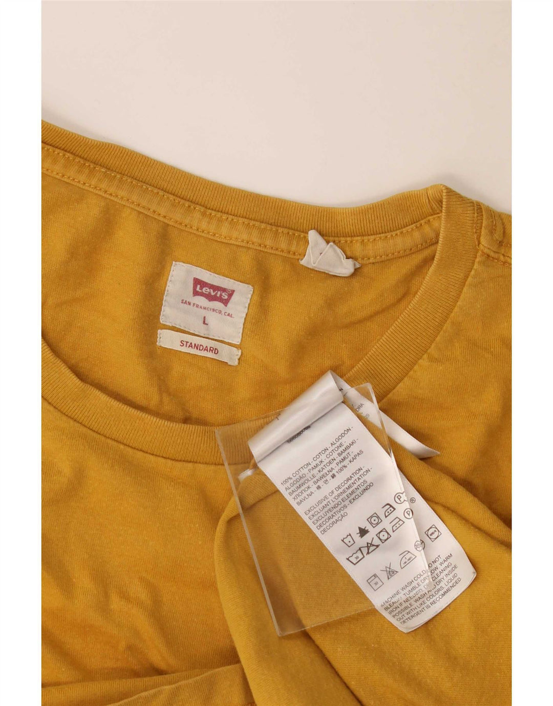 Levi's Herre Standard T-Shirt Top Stor Gul Bomuld