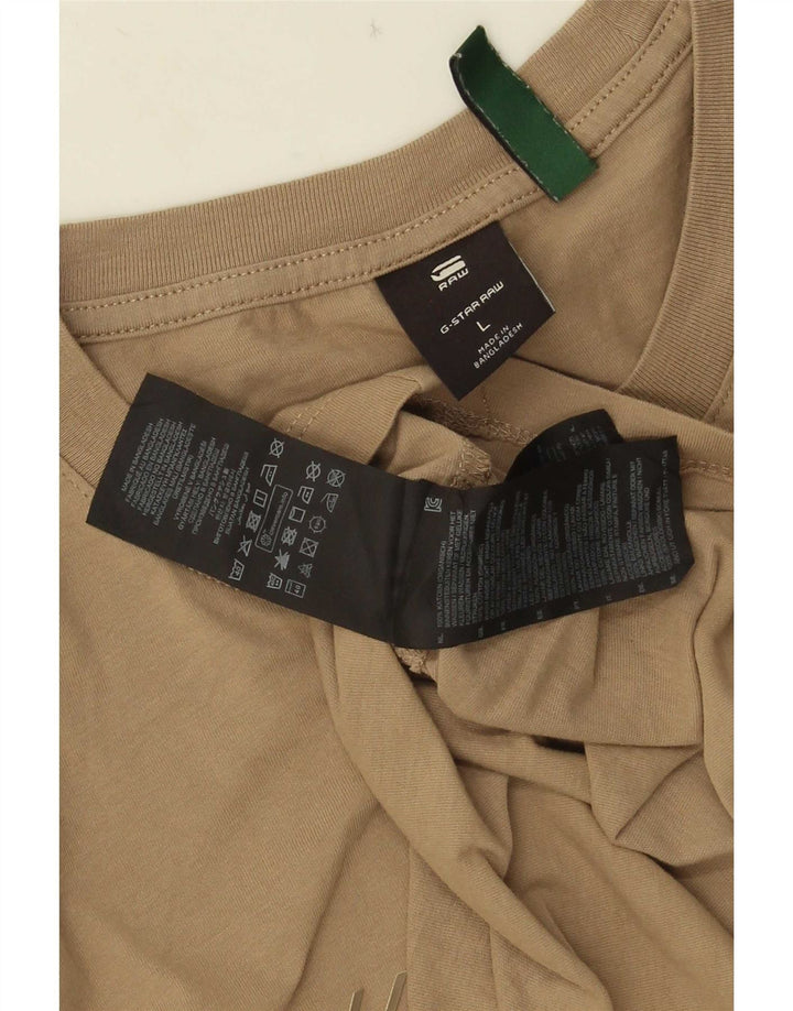 G-Star Herre Grafisk T-Shirt Top Stor Beige Bomuld