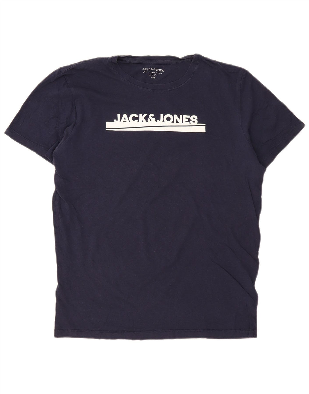 JACK & JONES Herre grafisk T-shirt top mellem marineblå bomuld