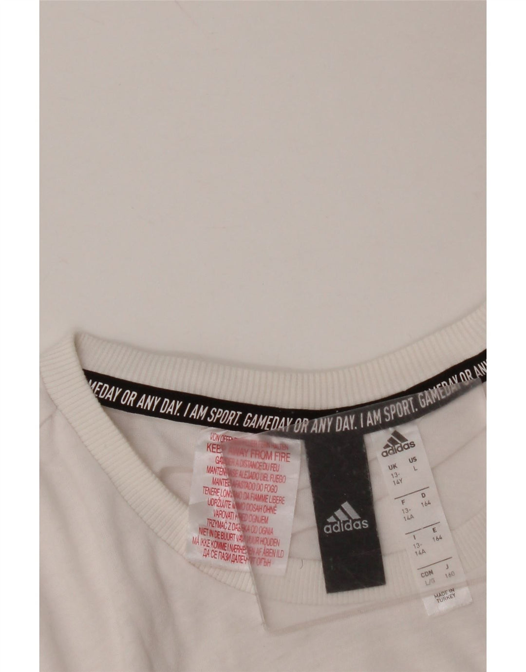 ADIDAS drenge grafisk t-shirt top 13-14 år hvid