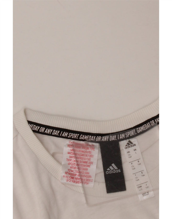 ADIDAS drenge grafisk t-shirt top 13-14 år hvid