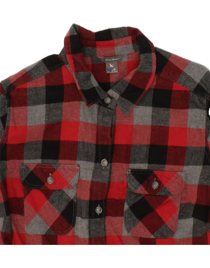 EDDIE BAUER Womens Flannel Shirt UK 14 Medium Red Plaid Cotton Vintage Eddie Bauer and Second-Hand Eddie Bauer from Messina Hembry 