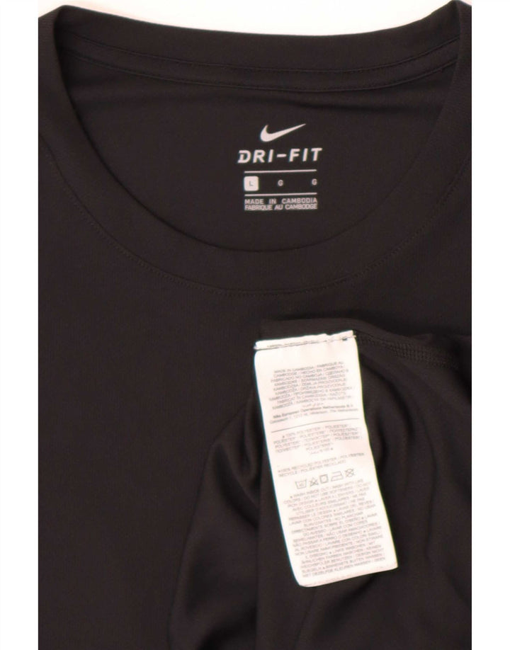 Nike Herre Dri Fit Grafisk T-Shirt Top Stor Sort Polyester
