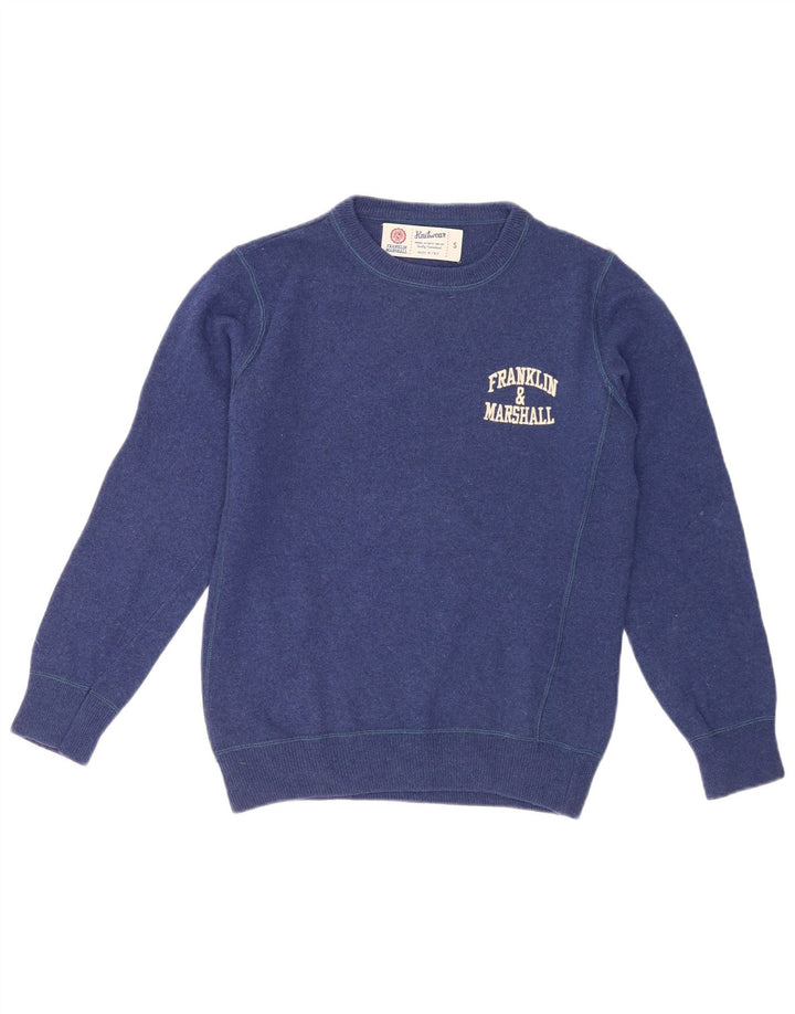 Franklin Marshall Herre grafisk rund hals sweater lille marineblå