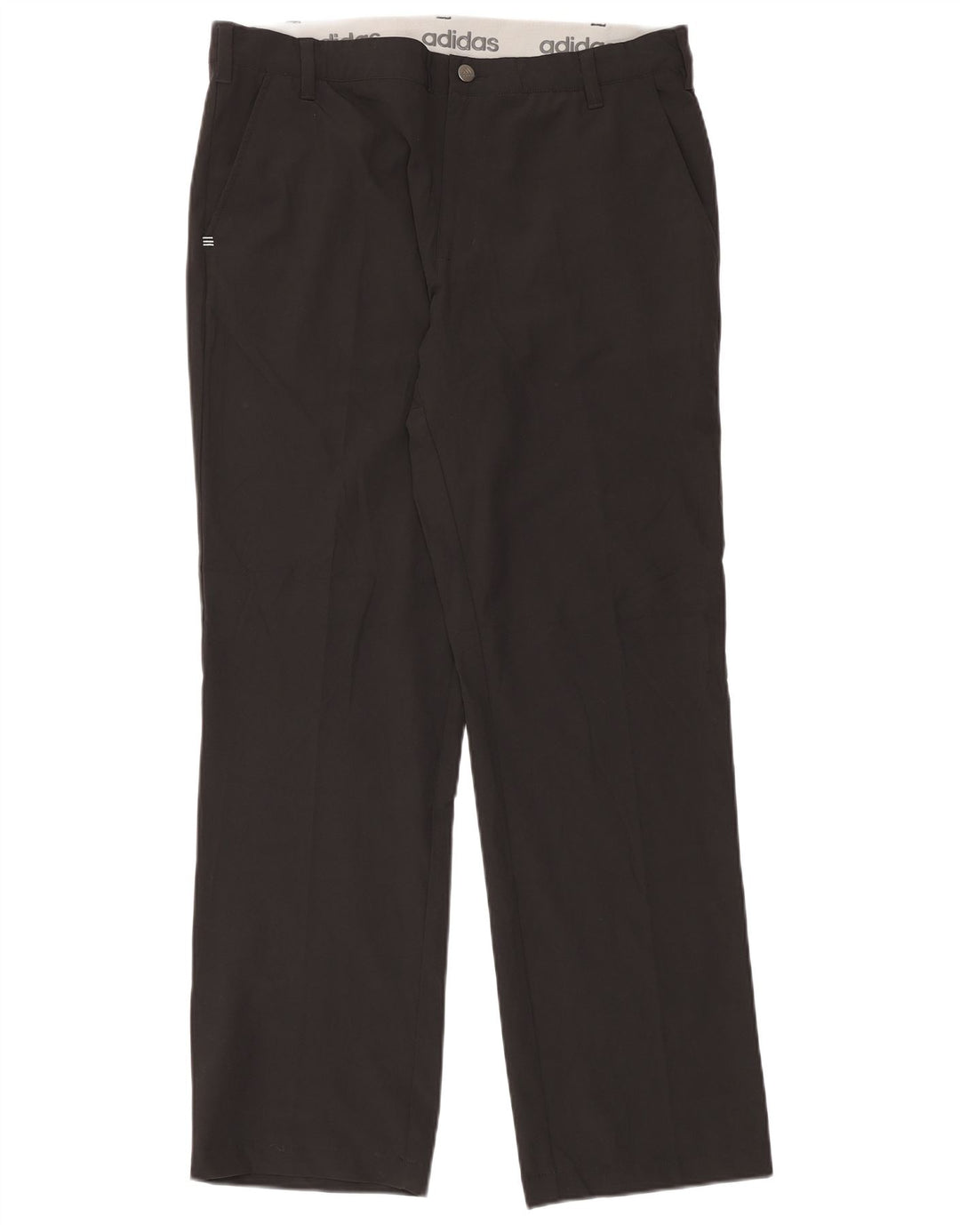ADIDAS Mens Straight Chino Trousers W40 L32 Black Polyester