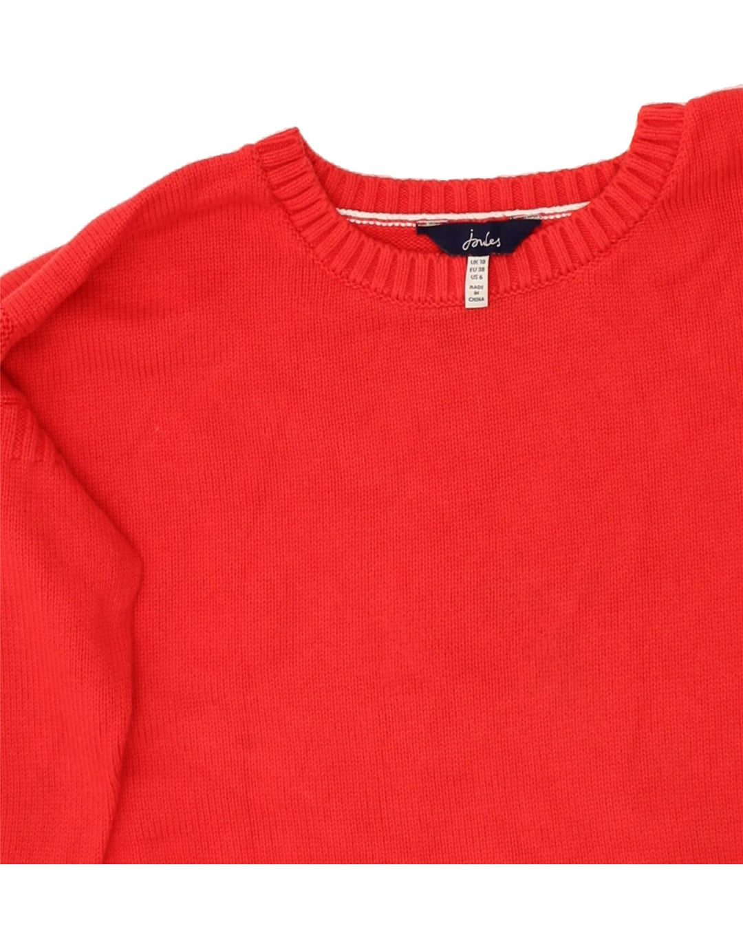 JULES Womens Oversized Boat Neck Jumper Sweater UK 10 Small Red Cotton Vintage Jules and Second-Hand Jules from Messina Hembry 