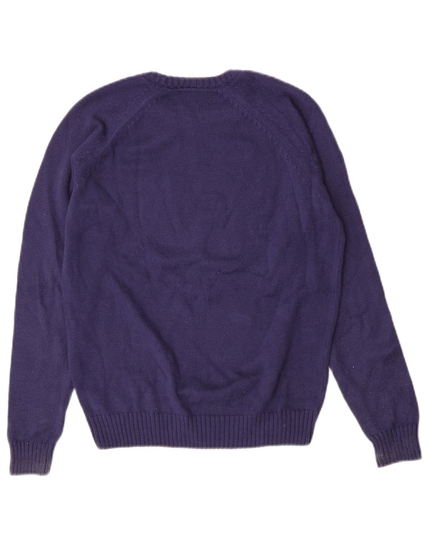 Lacoste Boys Grafisk Boat Neck Jumper Sweater 11-12 år Blå Bomuld
