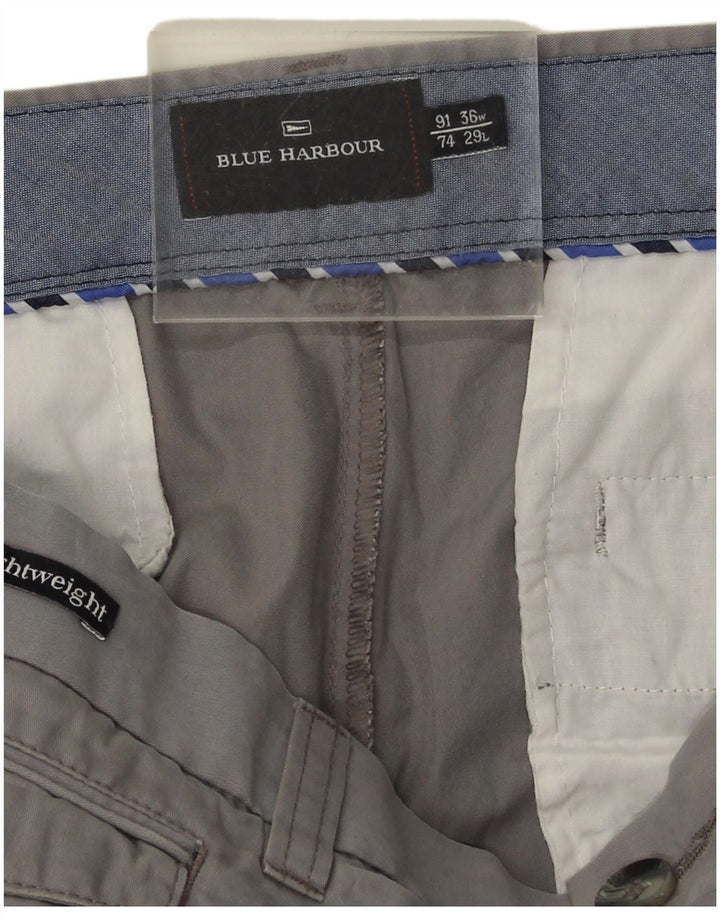 Marks & Spencer Herre Blue Harbor Lige Chinobukser W36 L29 Grå