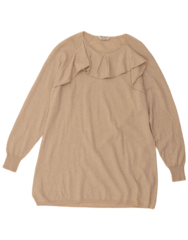 Marina Rinaldi Dame Longline Boat Neck Jumper Sweater UK 14 Medium Beige