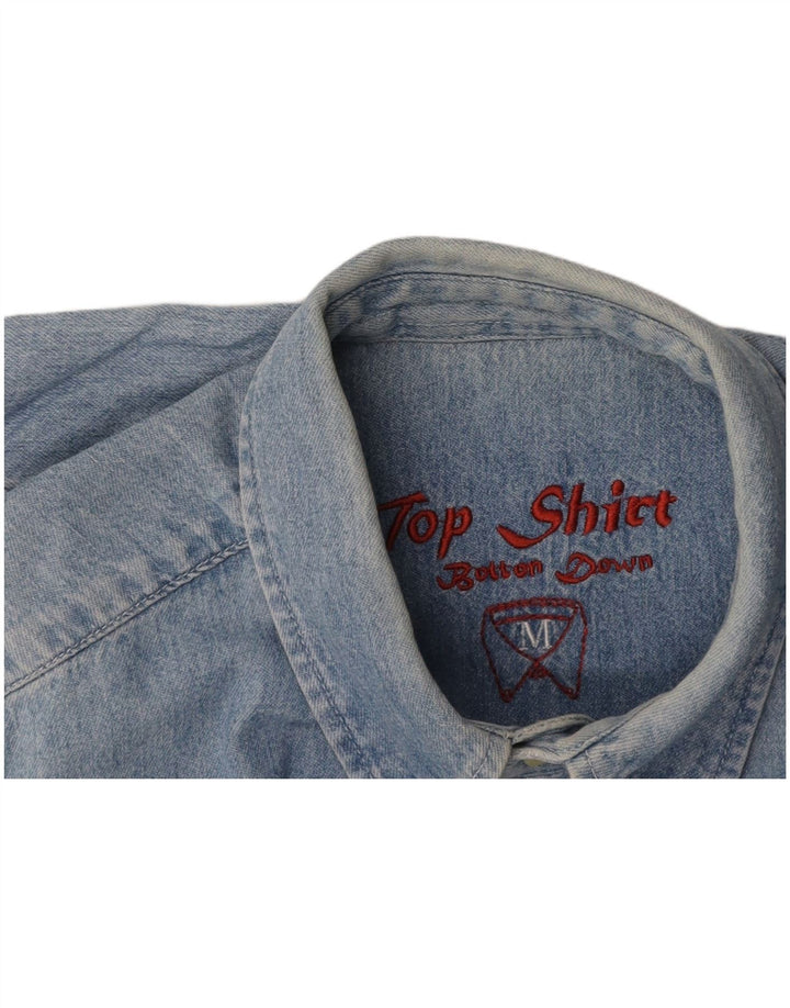 VINTAGE Mens Denim Shirt Medium Blue