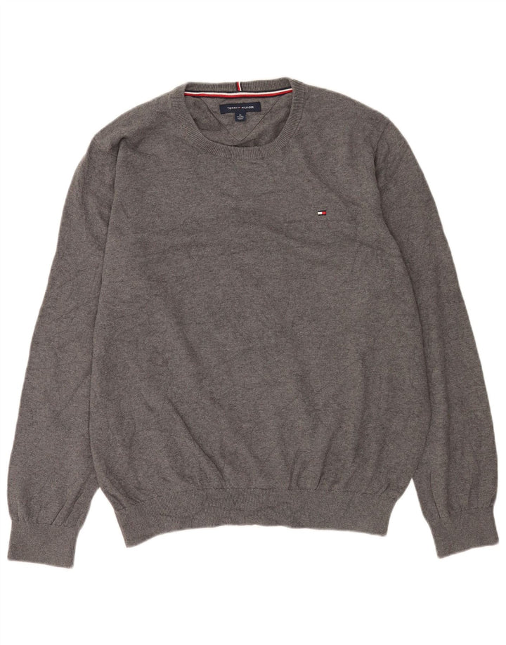 Tommy Hilfiger Herre Crew Neck Jumper Sweater XL Grå
