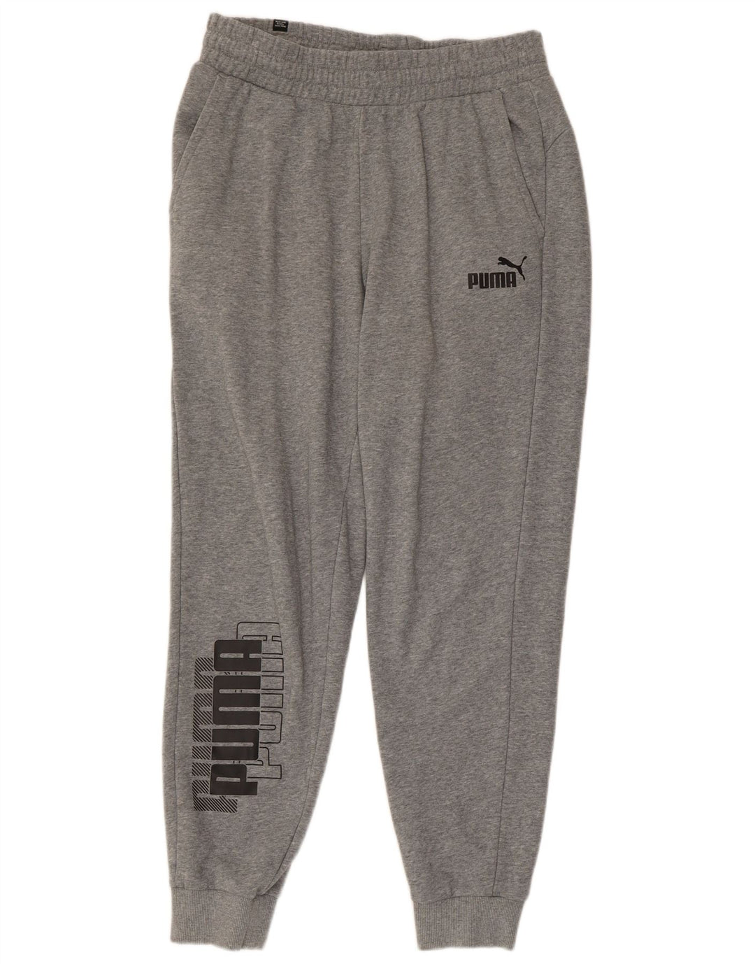PUMA Mens Graphic Tracksuit Trousers Joggers Large  Grey Cotton