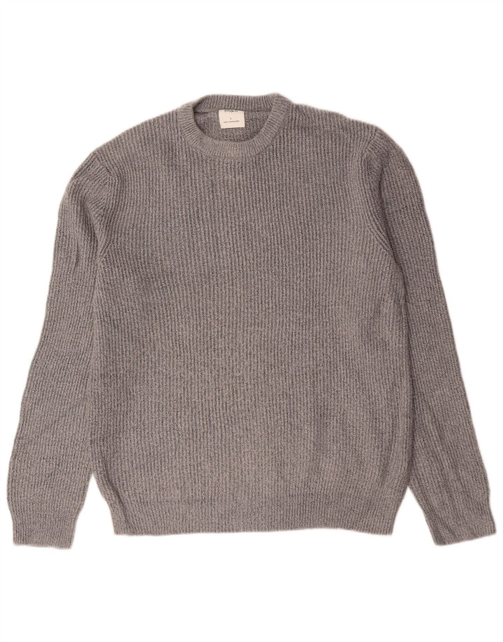 Marks & Spencer Herre sweater med rund hals, stor grå polyamid