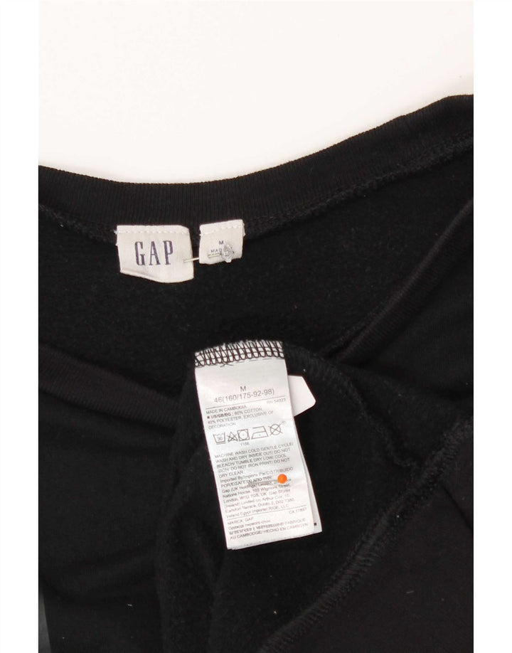 Gap Dame Grafisk Sweatshirt Jumper UK 14 Medium Sort Bomuld