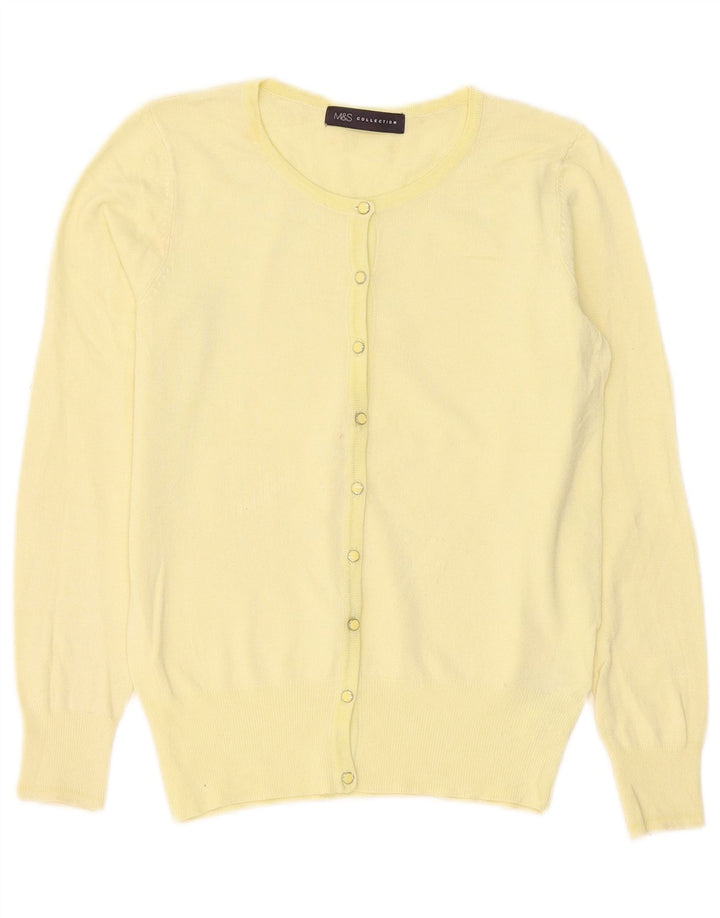 Marks & Spencer Dame Cardigan Sweater UK 8 Small Yellow Viscose