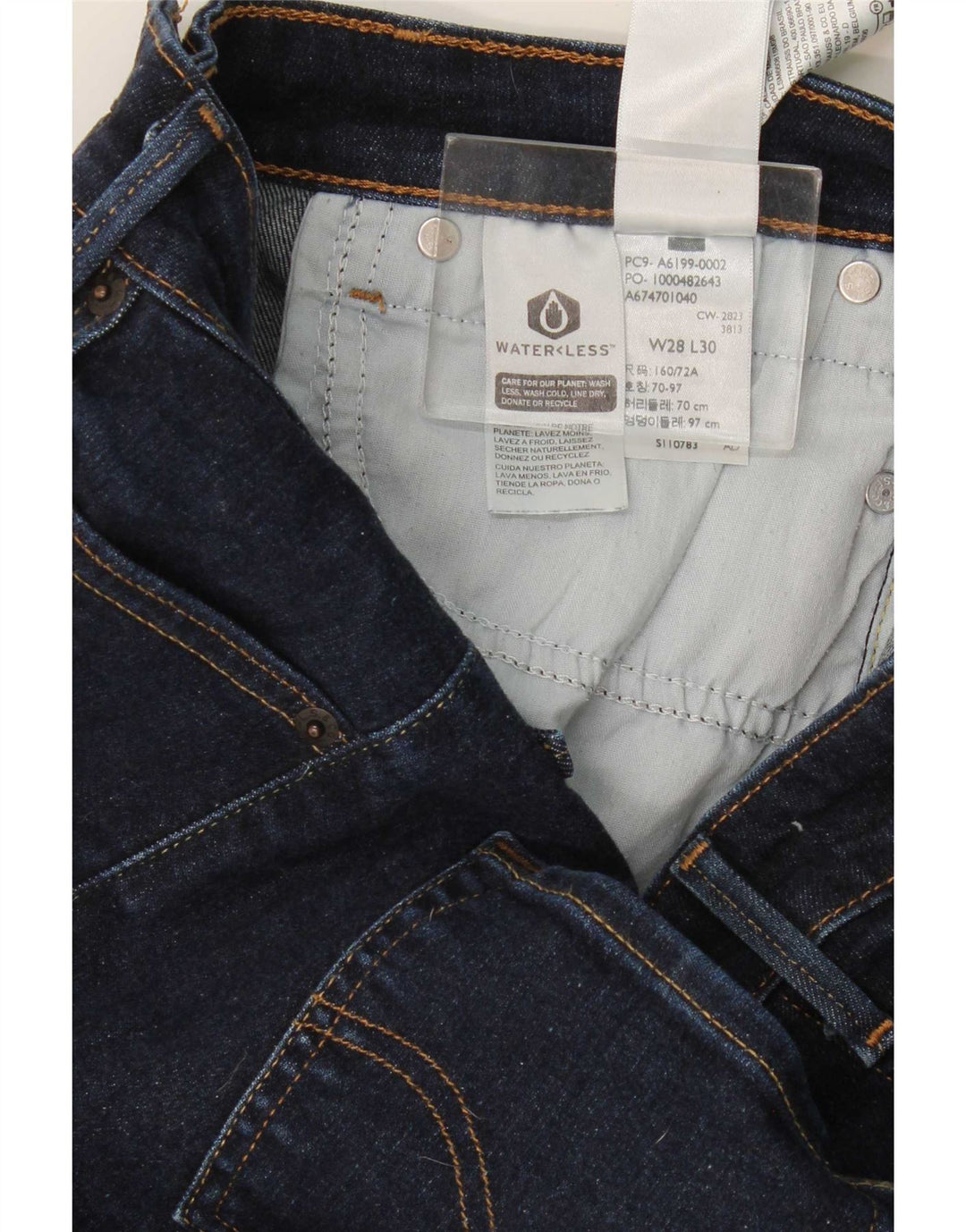 Levi's Dame 712 Slim Jeans W28 L30 Marineblå Bomuld