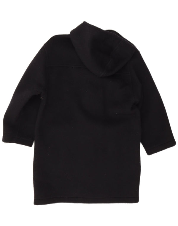 Vintage Herre Hooded Duffel Coat UK 38 Medium Navy Blue Virgin Wool