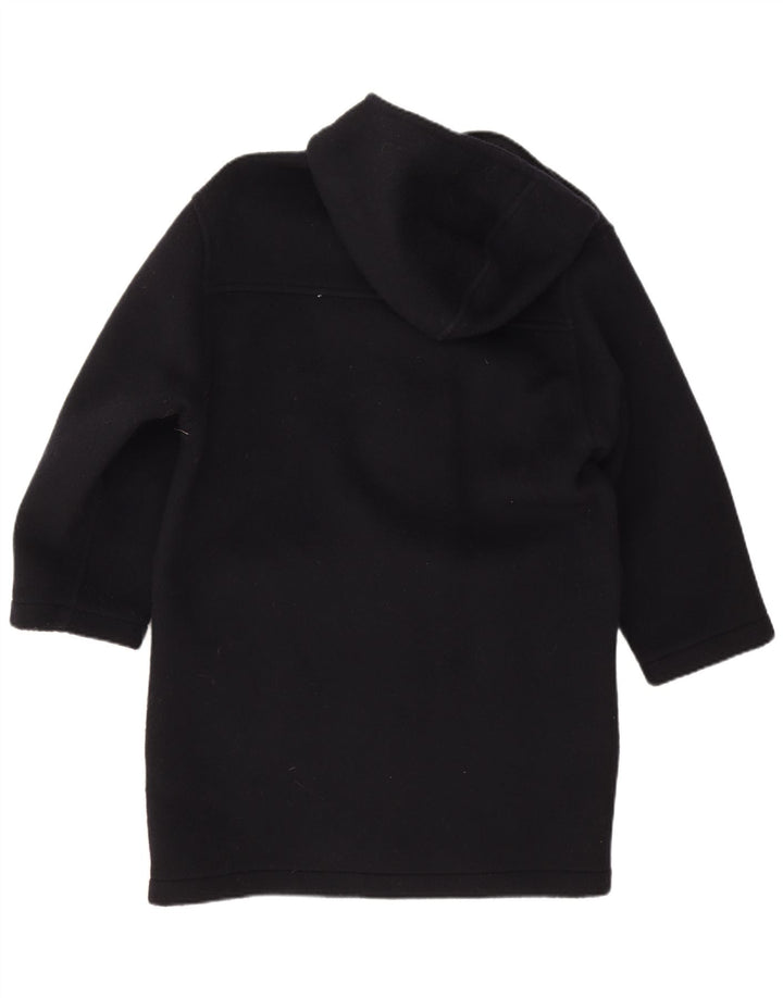 Vintage Herre Hooded Duffel Coat UK 38 Medium Navy Blue Virgin Wool