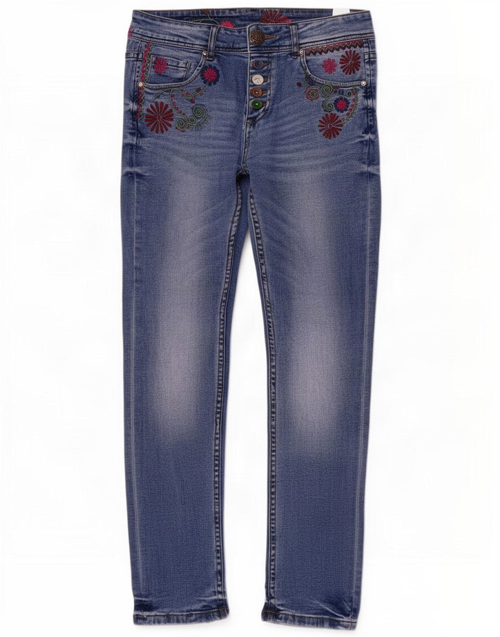 Desigual Dame Slim Jeans W26 L29 Blå Polyester