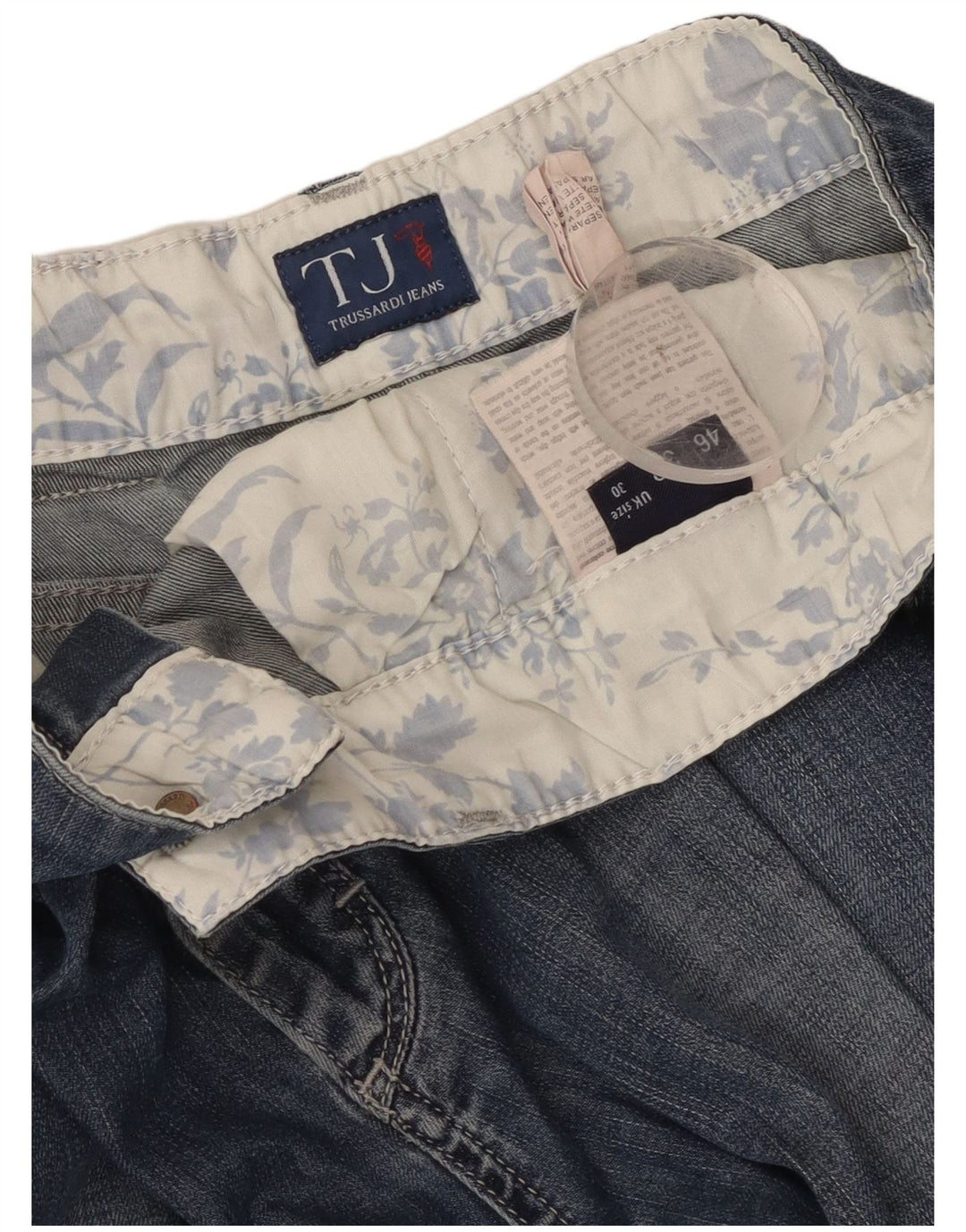 Trussardi herre cropped jeans W30 L24 blå bomuld