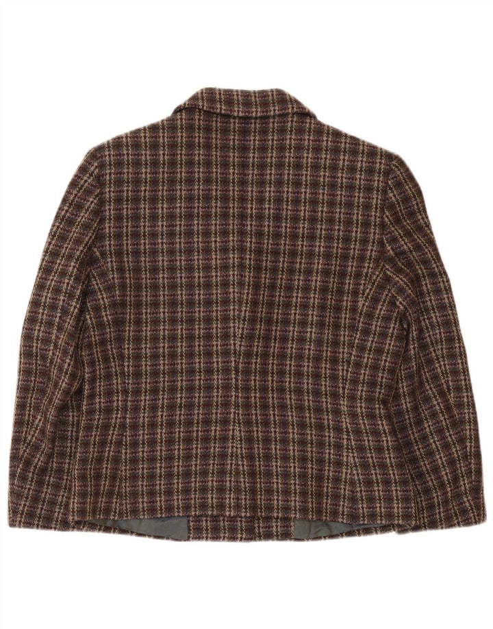 Armorica Dame 3-knaps blazerjakke IT 44 Medium brun ternet uld