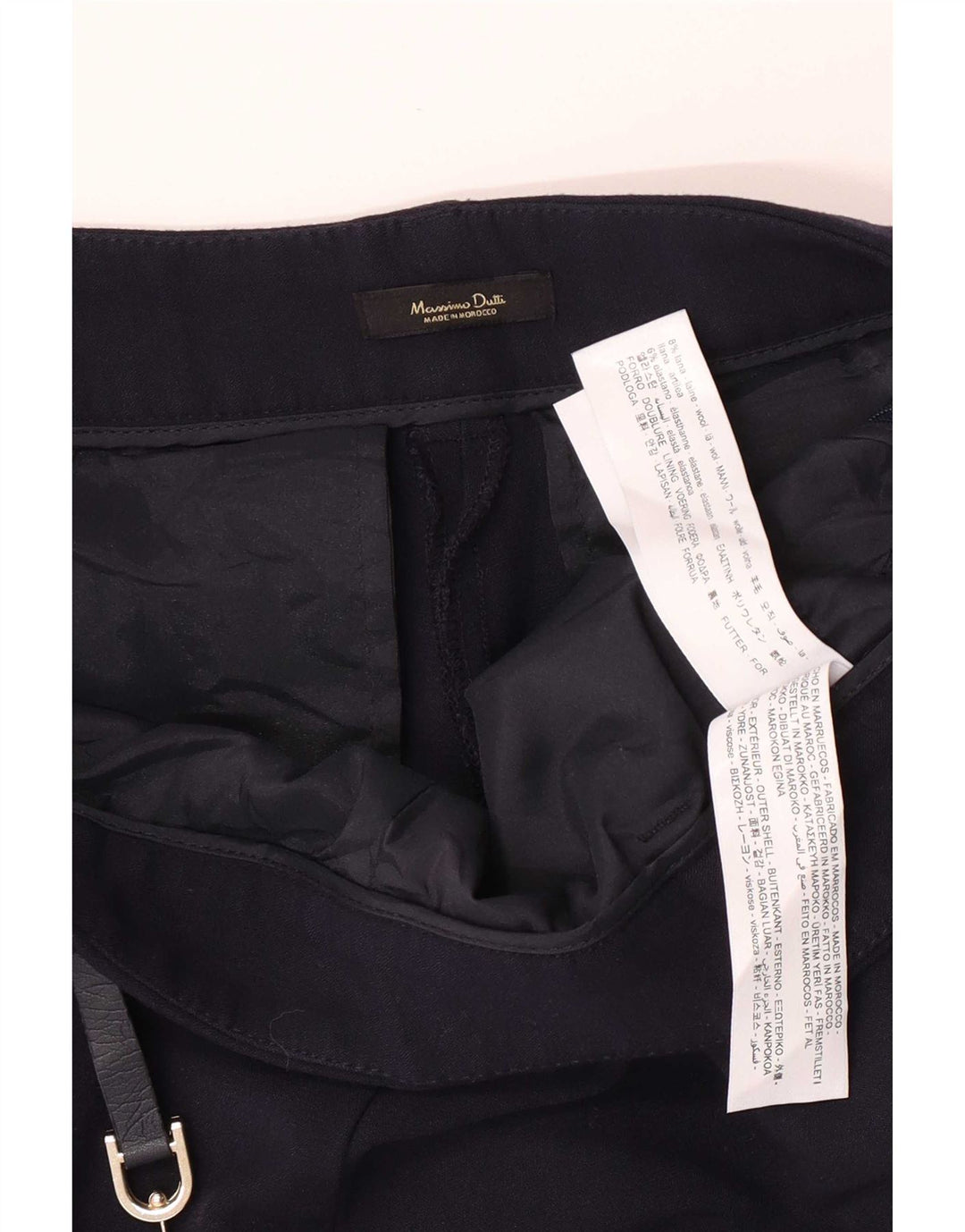 Massimo Dutti Dame Slim Suit Bukser EU 40 Medium W30 L27 Marineblå Uld
