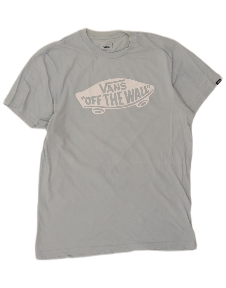 Vans Herre Custom Fit grafisk T-shirt top mellemblå bomuld