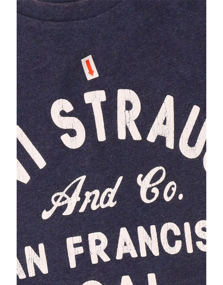 LEVI'S Mens Graphic T-Shirt Top Large Blue Flecked