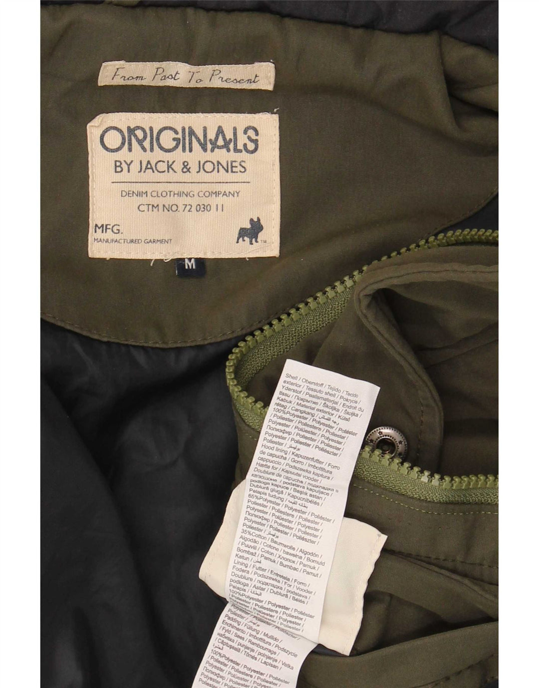 Jack & Jones Herre Hooded Windbreaker Jacket UK 38 Medium Khaki Polyester