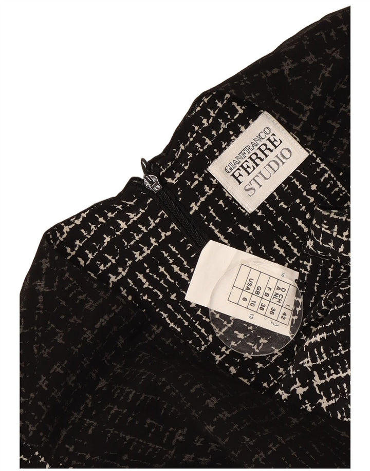 Gianfranco Ferre Dameskedekjole UK 10 Small Black Houndstooth