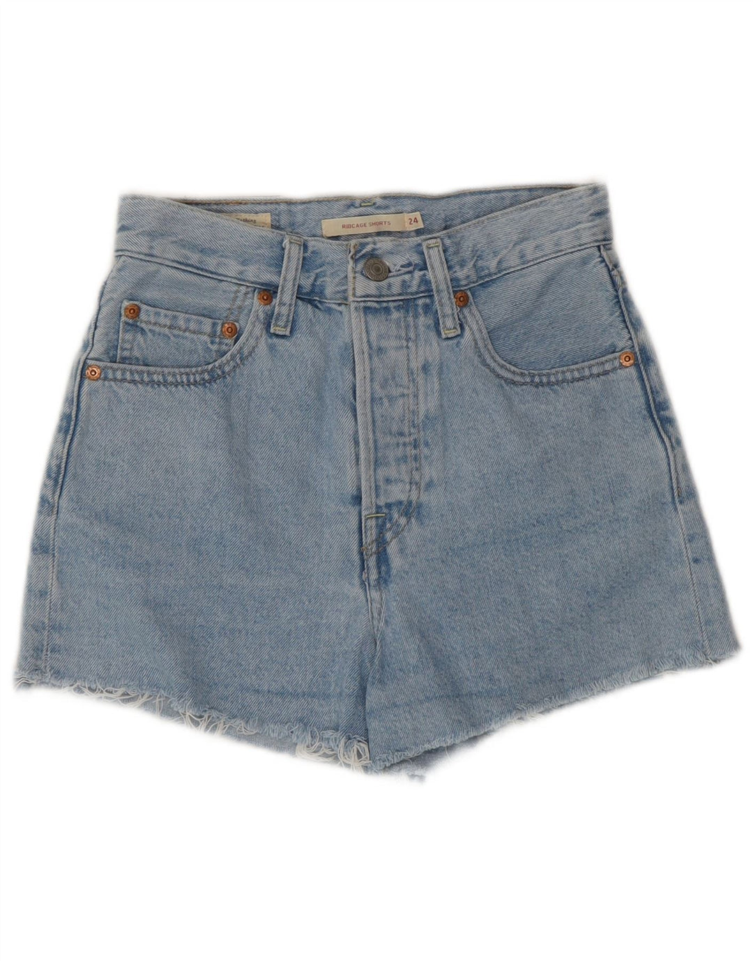 LEVI'S Dame Ribcage Højtaljede denimshorts W24 XS Blå Bomuld