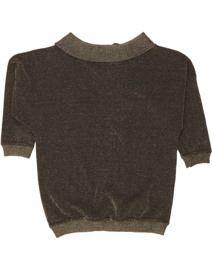 VINTAGE Womens 3/4 Sleeve Roll Neck Jumper Sweater UK 14 Medium Grey Vintage Vintage and Second-Hand Vintage from Messina Hembry 